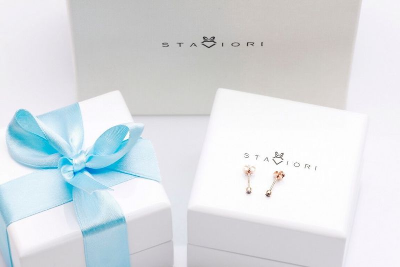 Emaga Złote kolczyki KRD2001 - Diament zdjęcie 2