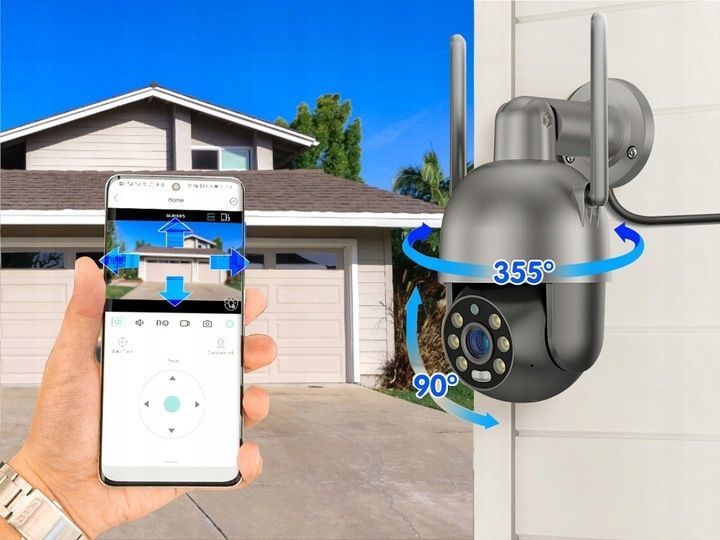 Zewnętrzna Obrotowa Kamera IP WiFi 8MPx 4K ALARM zdjęcie 4