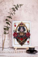 Zestaw do haftu koralikami Tarot Karta Królowej Kier DIY Art Canvas Prezen…