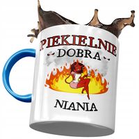 Kubek Błękitny Dla Niani Piekielnie Dobra Z Nadrukiem Ze Zdjęciem