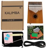 Drewniana elektryczna Kalimba zanza pianino 17 klawiszy W-17T-ELE brązowa