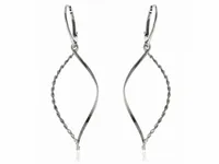 ELEGANCKIE DŁUGIE WISZĄCE SREBRNE KOLCZYKI ŁEZKI KROPLE KRĘCONE SPIRALKI