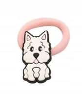 Dziewczęca gumka do włosów różowa piesek biały 3cm