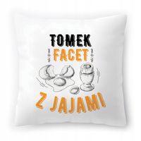 Poduszka Dla Tomka Na Urodziny Ze Zdjęciem Na Prezent Biała 40X40 Cm