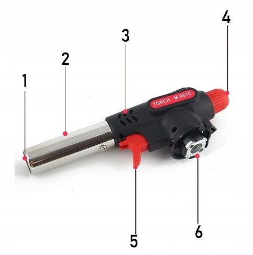 Palnik gazowy na Kartusze Torch Czarno Czerwony M-961C 1300 W + 4 x na Arena.pl