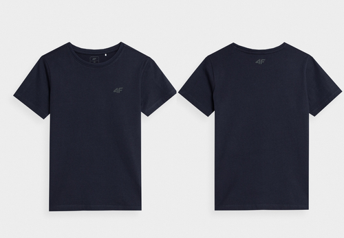 4F T-shirt Gładki Chłopięcy Granatowy 100% Bawełna Styl Rozmiar 146CM na Arena.pl