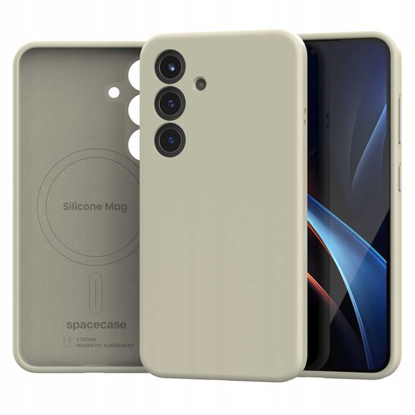 Spacecase Silicone Mag Galaxy S25 Beige zdjęcie 3