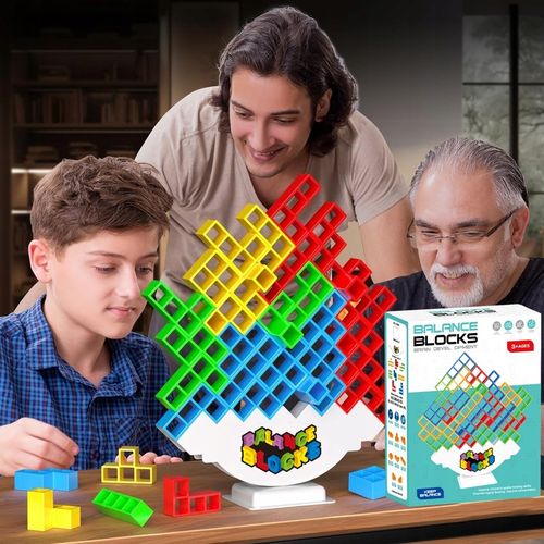 TETRIS Balance Blocks UKŁADANKA GRA LOGICZNA ZRĘCZNOŚĆIOWA wieża 64el na Arena.pl