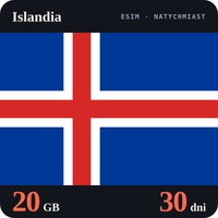 Karta eSIM Internet Islandia 20 GB na 30 dni - bez rejestracji