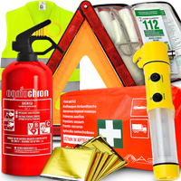 GAŚNICA 1KG APTECZKA DIN LATARKA NÓŻ DO PASÓW ZBIJAK DO SZYB TRÓJKĄT KAMIZE