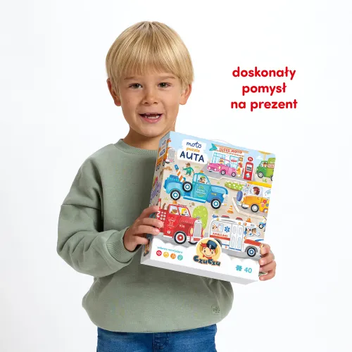 Moto puzzle 40 elementów. Auta na Arena.pl