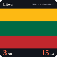 Karta eSIM Internet Litwa 3 GB na 15 dni - bez rejestracji