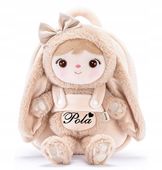Metoo plecak + lala personalizowany Puchata Królisia Beżowa 2w1 imię gratis