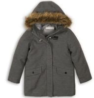 Płaszcz kurtka zimowa z kapturem dziewczęcy płaszczyk szary 98/104 jesienny