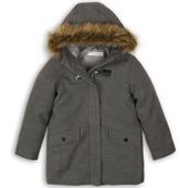 Płaszcz kurtka zimowa z kapturem dziewczęcy płaszczyk szary 98/104 jesienny