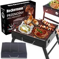 GRILL TURYSTYCZNY PRZENOŚNY SKŁADANY WĘGLOWY KEMPINGOWY METALOWY WALIZKA