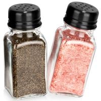 Przyprawnik Solniczka Pieprzniczka Zestaw Pojemniki do Soli Pieprzu Szklane