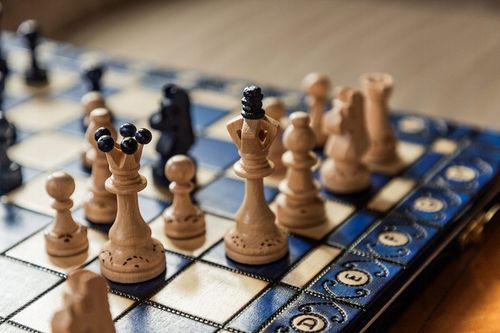 Szachy Senator niebieski/Szachy ozdobne/Szachy drewniane/ producent na Arena.pl