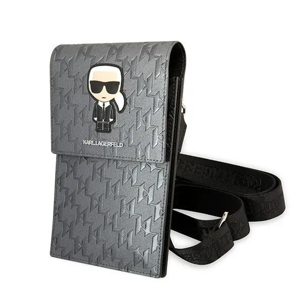 Torebka Karl Lagerfeld Ikonik Karl Monogram Patch - srebrna zdjęcie 1