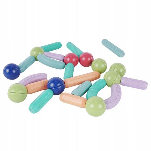 Klocki Magnetyczne Duże Konstrukcyjne Dla Dzieci 36 el Kuferek Kulki Zestaw na Arena.pl