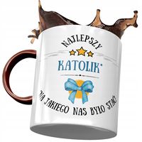 Kubek Bordowy Dla Katolika Najlepszy Katolik Z Nadrukiem Ze Zdjęciem