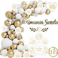 ZESTAW DEKORACJI BALONÓW I KOMUNIA ŚWIĘTA DEKORACJE BALONY GIRLANDA