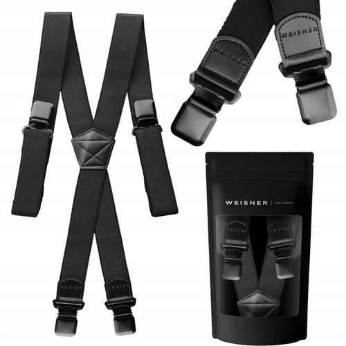 WEISNER X Black | ELEGANCKIE SZEROKIE SZELKI DO SPODNI GARNITURU NA na Arena.pl