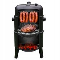 GRILL OGRODOWY WĘGLOWY WĘDZARNIA OGRODOWA Z TERMOMETREM 3W1 VL12 + SZCZYPCE