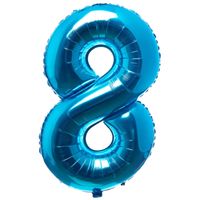 duży balon niebieski cyfra 8 foliowy impreza urodziny ozdoba dekoracja 80cm