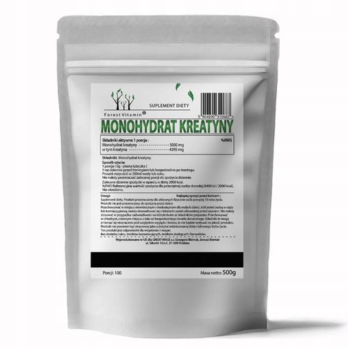 PURE CREATINE 500g KREATYNA MONOHYDRAT SIŁA MASA na Arena.pl