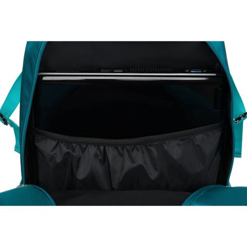 pojemny plecak z poliestru w niebieskim kolorze z licznymi dodatkowymi na Arena.pl