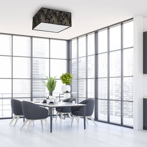 Sypialniany plafon nowoczesny Satino square czarny złoty na Arena.pl