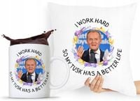 Zestaw Poduszka + Kubek Po Platforma Donald Tusk Z Nadrukiem Ze Zdjęciem