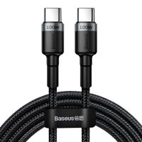 cafule nylonowy kabel przewód usb-c power delivery 2.0 100w 20v 5a 2m szary