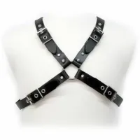 leather body uprząż męska czarna regulowana z klamrami s-xl
