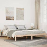 Dłuższe łóżko bez materaca, 200x220 cm, lite drewno sosnowe