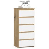 Komoda CL5 40 cm 5 szuflad - dąb artisan-biała