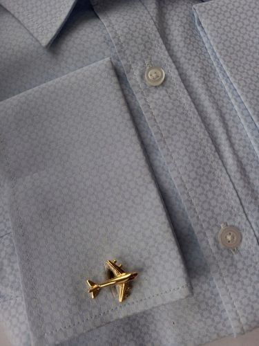 Złote spinki do mankietów Samolot Boeing 737 Lot na Arena.pl