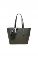 Gallantry Paris - torebka damska shopper khaki pompon wstążka HJ9389