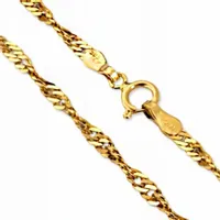 Złoty łańcuszek 585 klasyczny splocie singapur damski elegancki na prezent