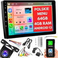RADIO SAMOCHODOWE 2 DIN 4GB/64GB ANDROID AUTO CARPLAY ANDROID 13 RDSDSP 10"