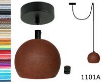 Lampa wisząca kula czarna rdza + gu10 loftowa 2m czarny hamulec