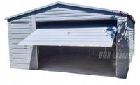 GARAŻ BLASZANY 4m x 5m - Brama uchylna + drzwi + rynny - Antracyt BOX21 4x5