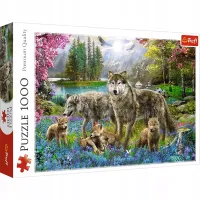 Puzzle dla dzieci i dorosłych z motywem zwierzęcym Wilcza rodzina 1000 elem