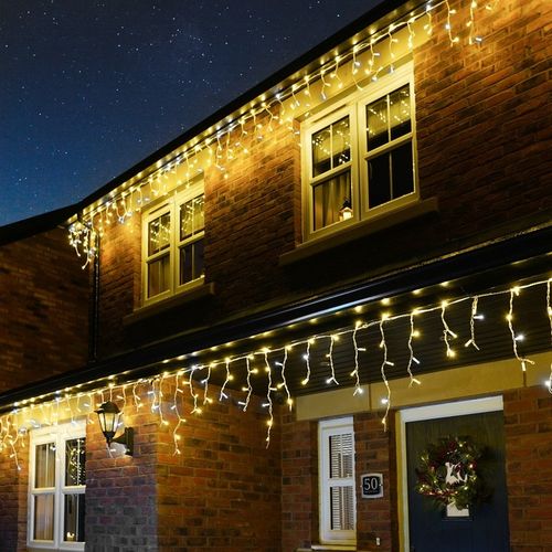 GIRLANDA SOPLE 200 LED 8M STAŁE BIAŁE CIEPŁE EFEKT FLASH FLESZ ZEWNĘTRZNE na Arena.pl