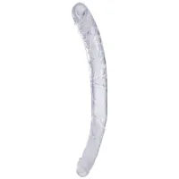 doc johnson double dong 33 cm - elastyczny model dwustronny, przezroczysty