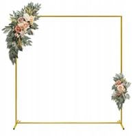 STELAŻ STOJAK KWADRAT NA BALONY METAL ZŁOTY 2M KOMUNIA WESELE ŚCIANKA