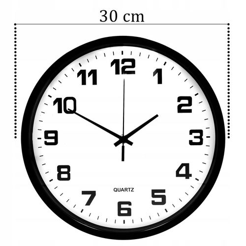 ZEGAR ŚCIENNY czarny 30 cm do salonu kuchni klasyczny na Arena.pl