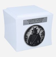 Urna tematyczna z Samurajem Biały/Wzór1/Plakietka