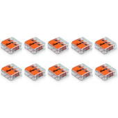 10x Szybkozłączka WAGO 3 gniazda 0,14-4mm 221-413 złączka zaciskowa ZESTAW